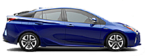 Blue prius hybrid rental car